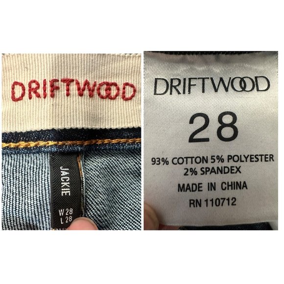 Driftwood Jackie Floral Embroidered Jeans 28 Blue Skinny High Rise Stretch Boho - Picture 3 of 10